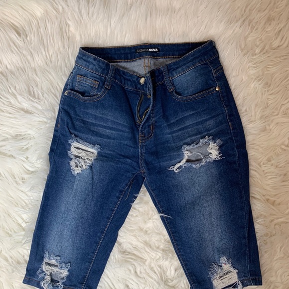 Dark denim bermudas - Picture 2 of 3